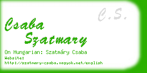 csaba szatmary business card